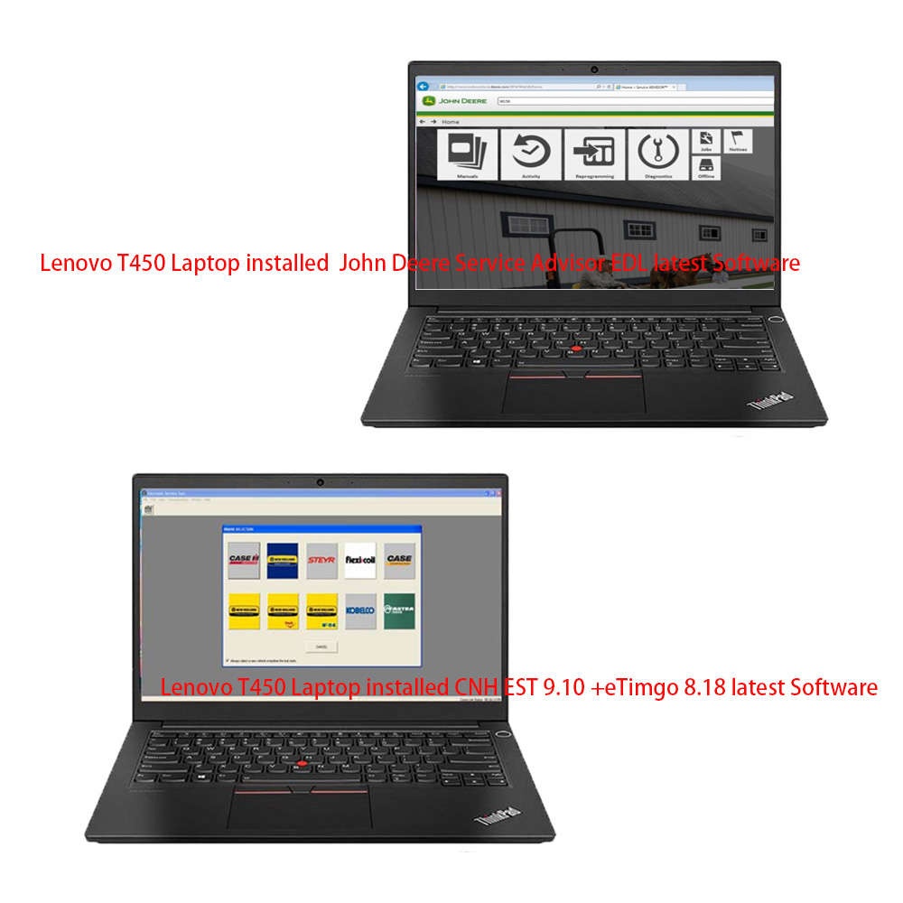 Lenovo T450 Laptop installed New Holland Electronic Service Tools CNH EST 9.10 software/John Deere Service Advisor EDL 