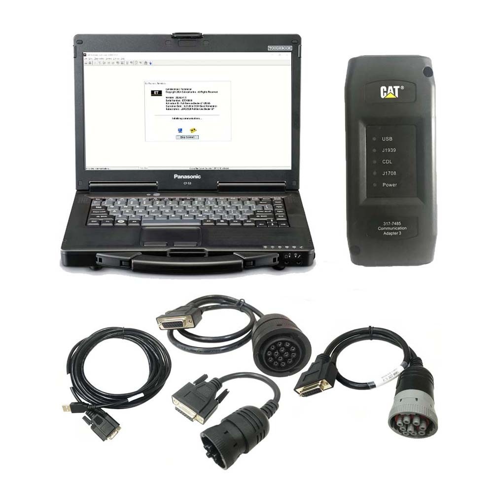 2024A/2019C CAT Caterpillar ET Diagnostic Adapter 3 (Real Caterpillar ET3 Adapter III) PLUS Panasonic CF53 Laptop