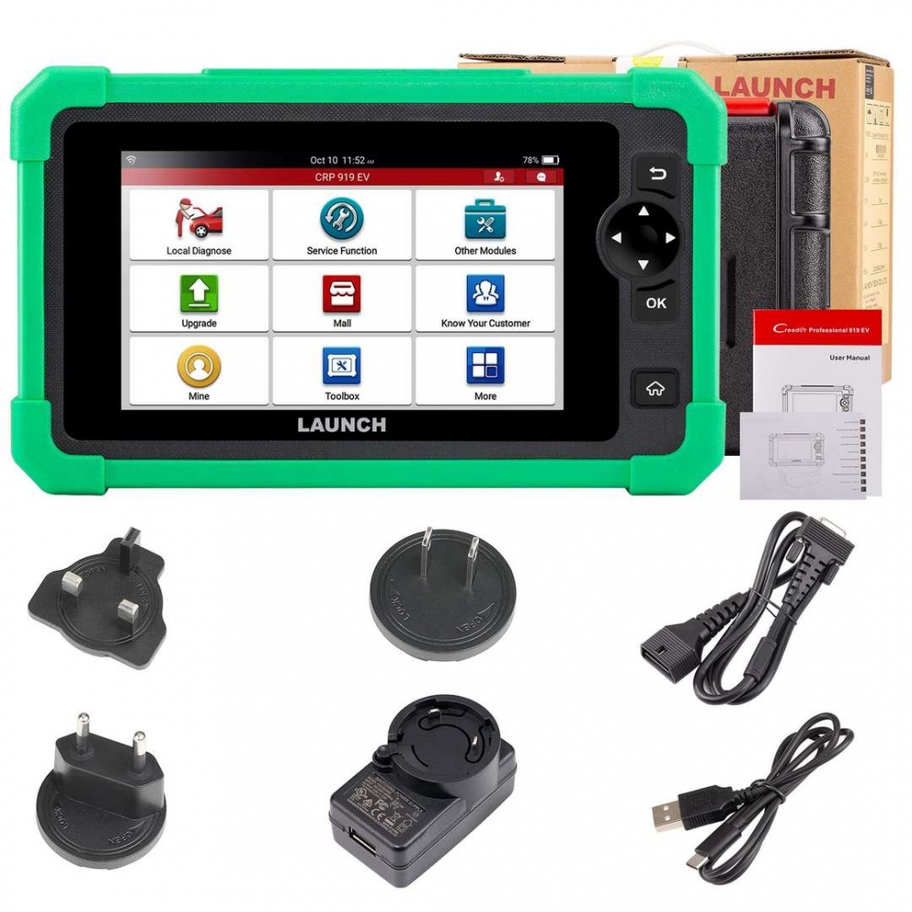 LAUNCH CRP919 EV Diagnostic Tool for Electric Vehicles New Energy Cars Supports CAN FD DoIP ECU Coding 