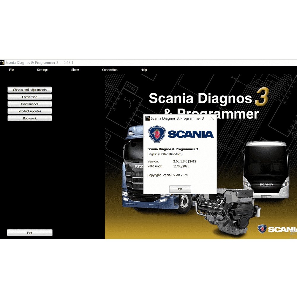 Scania SDP3 2.63.1 2024.12 latest software version