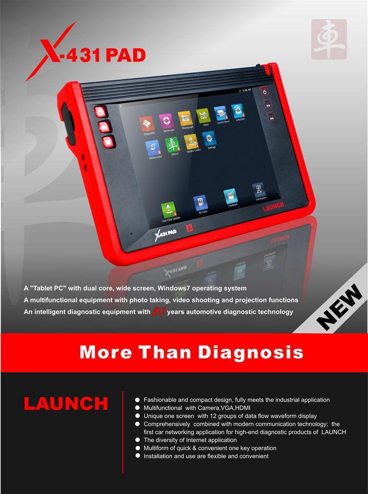 New Design Multi-Language Launch X431 Pad Auto Scanner Suppor WIFI